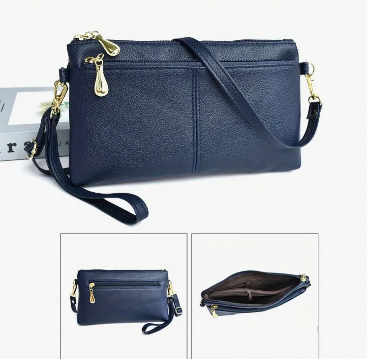 Double Zipper Crossbody or clutch Bag