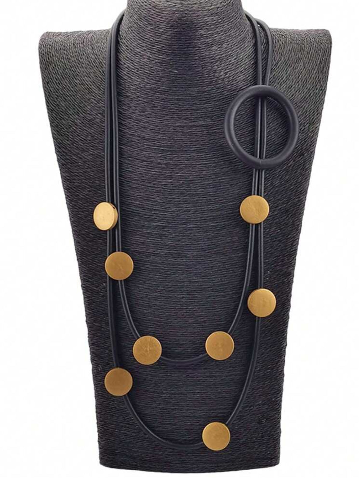 Double-Layer Rubber Wooden Beaded Necklace