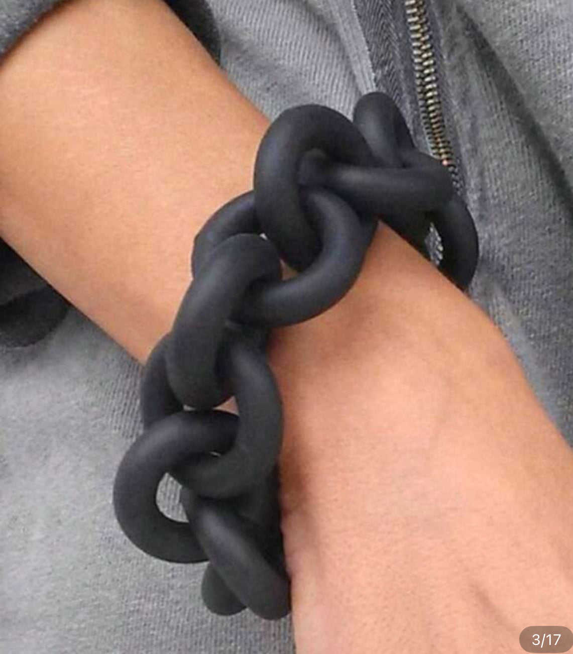 1pc Gothic Style Hollow Circular Rubber Bracelet
