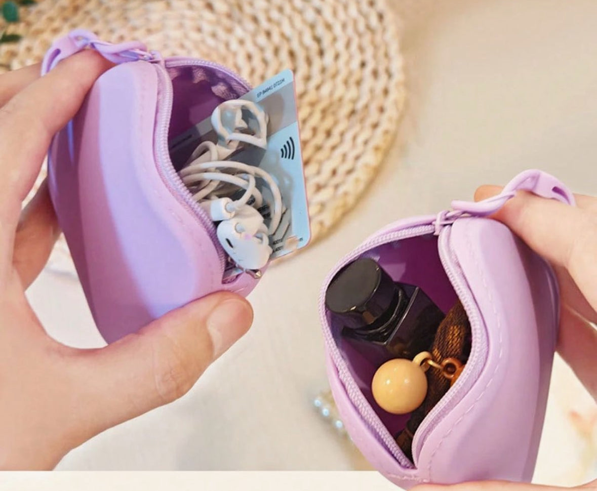 Mini Solid Color Silicone Zipper Storage Bag