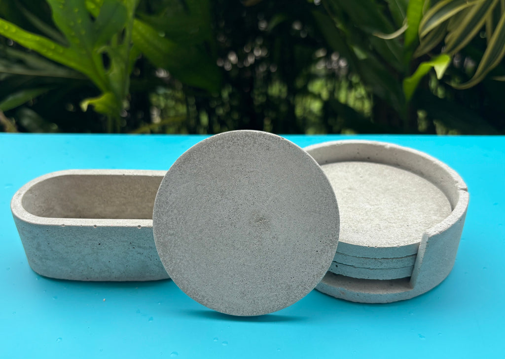 Round Coaster Set with Holder