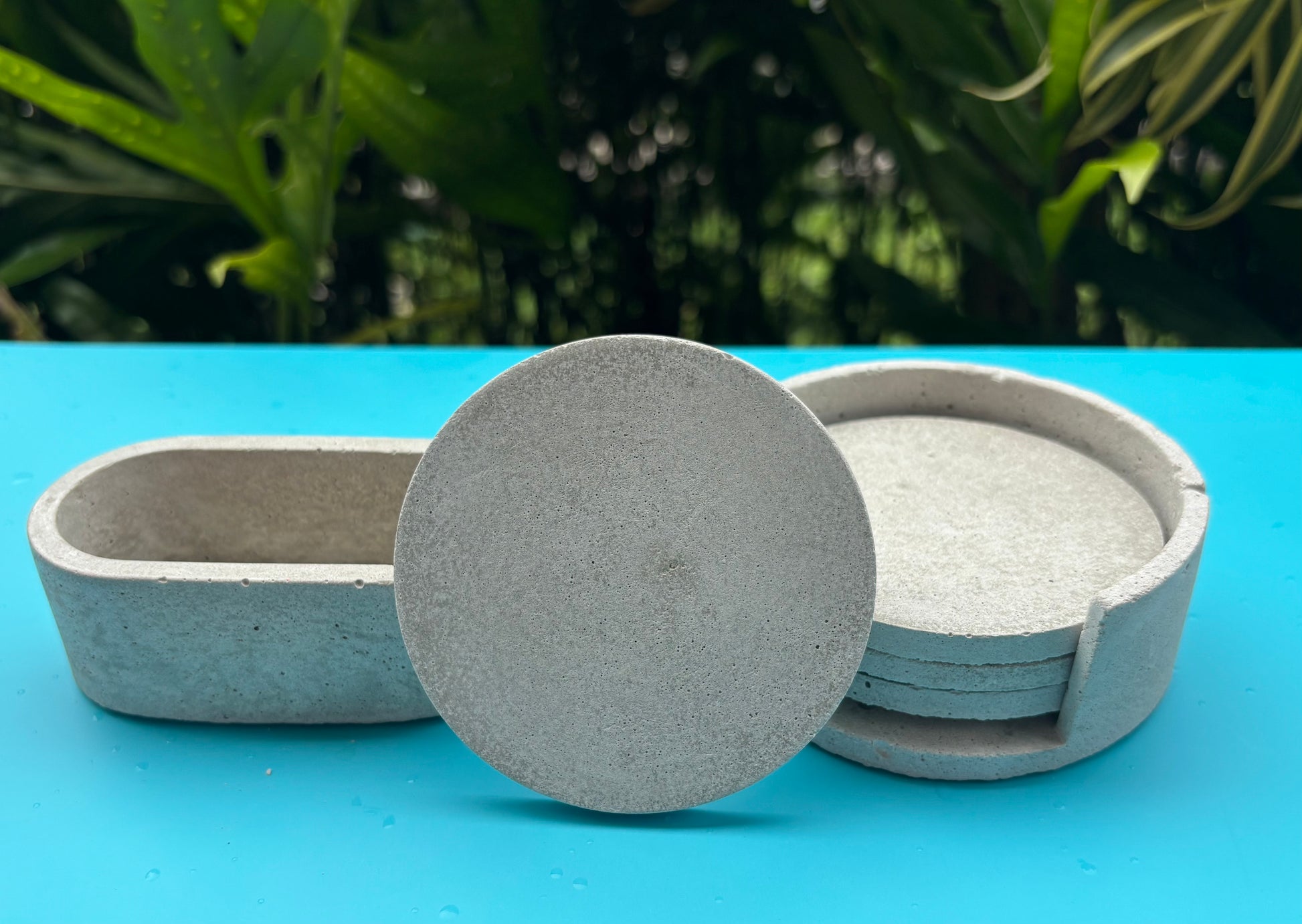 Round Coaster Set with Holder