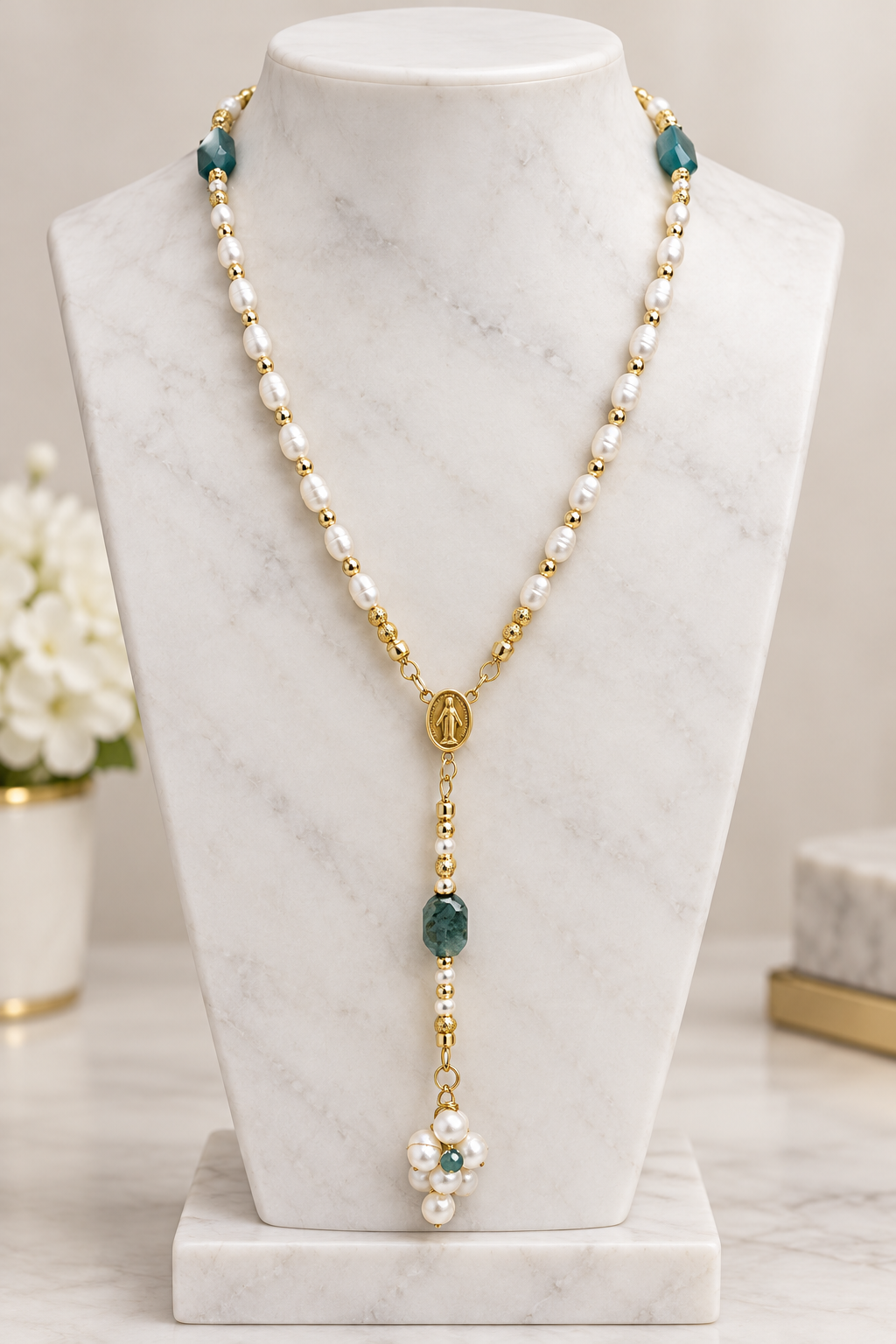 Pearl Rosary Necklace