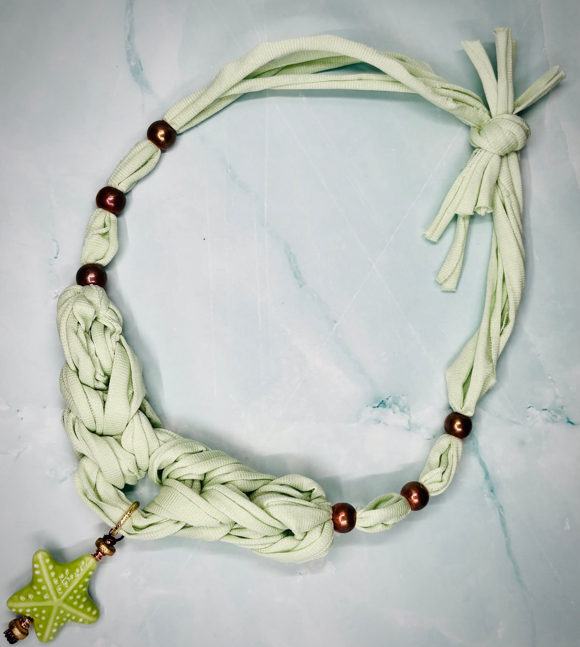 Handmade-Braided Necklace with Starfish Pendant