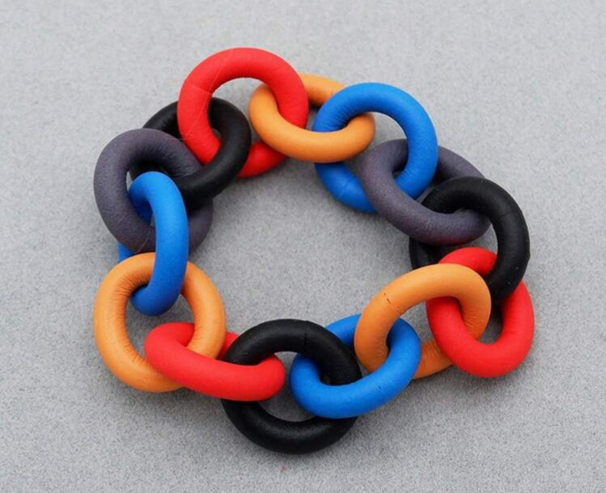 1pc Gothic Style Hollow Circular Rubber Bracelet