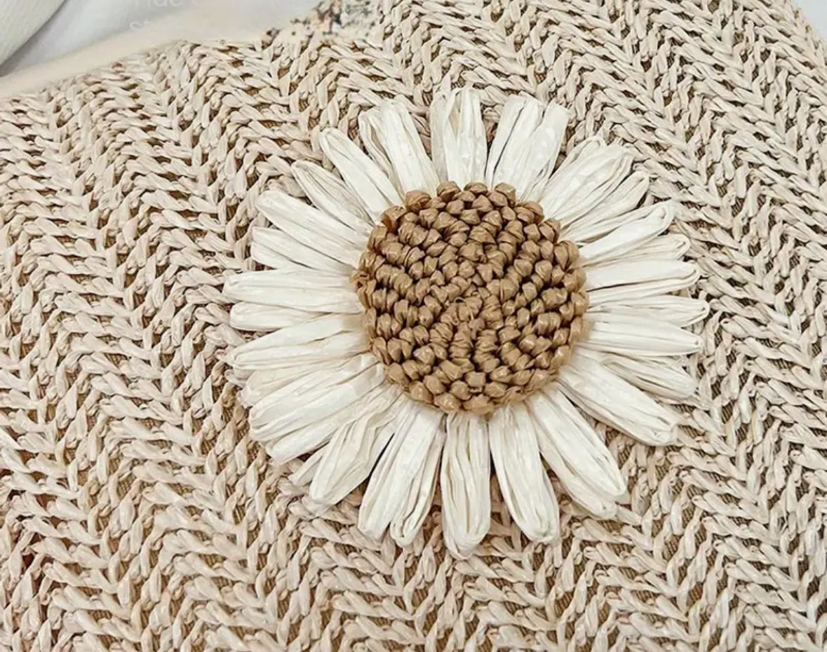Sunflower Woven Crossbody Phone Bag