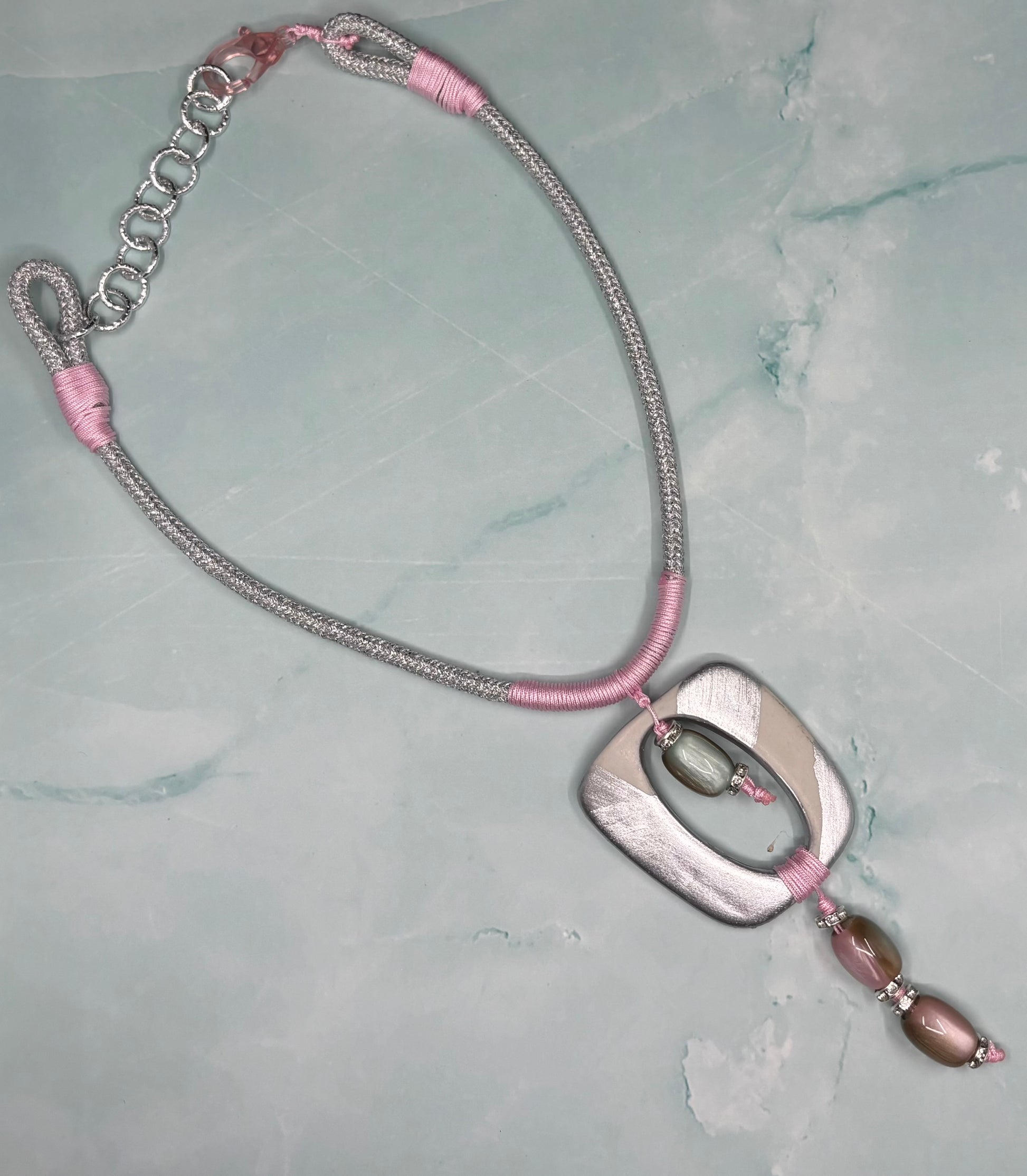 Handmade-Paracord and Thread Pendant Necklace