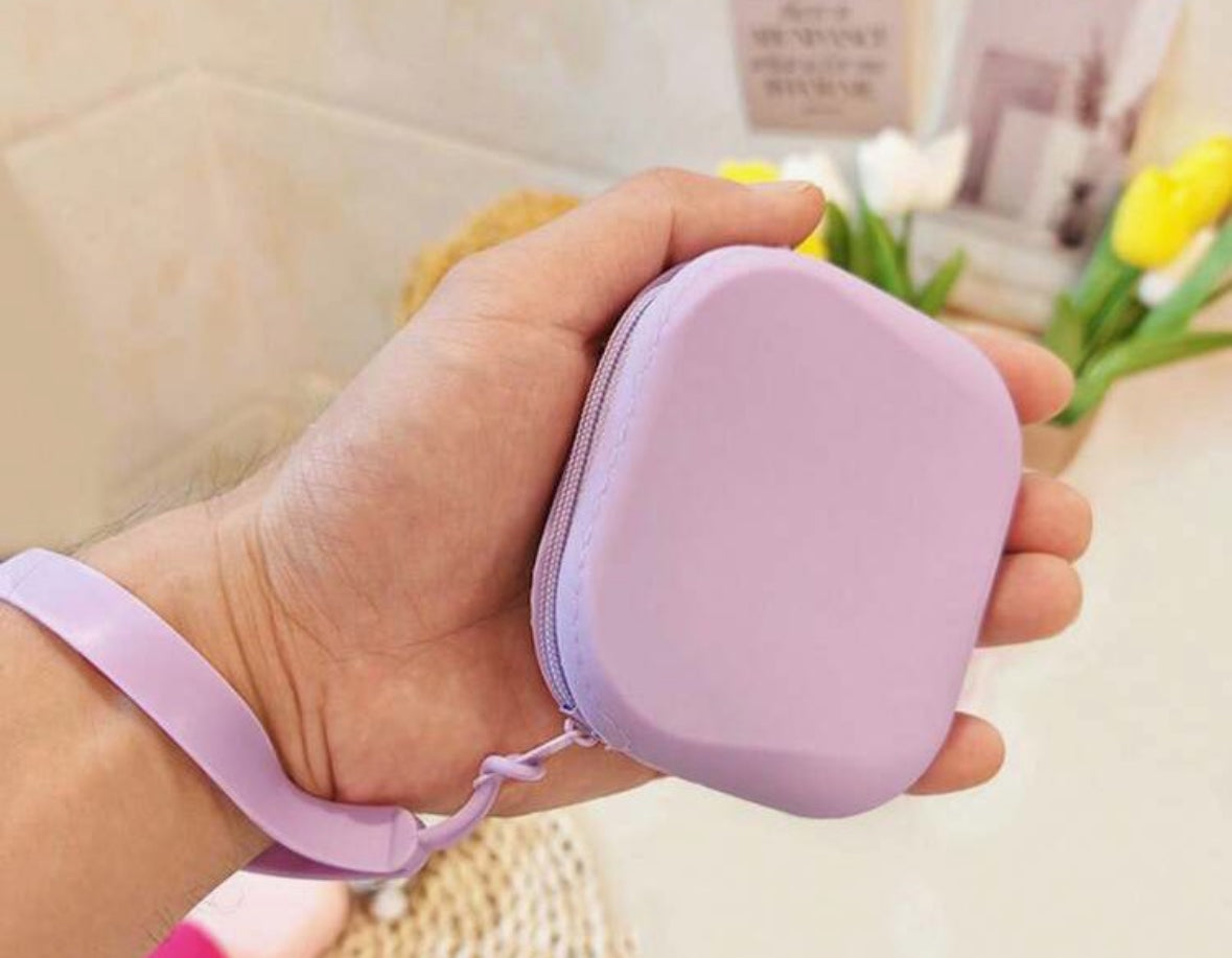 Mini Solid Color Silicone Zipper Storage Bag