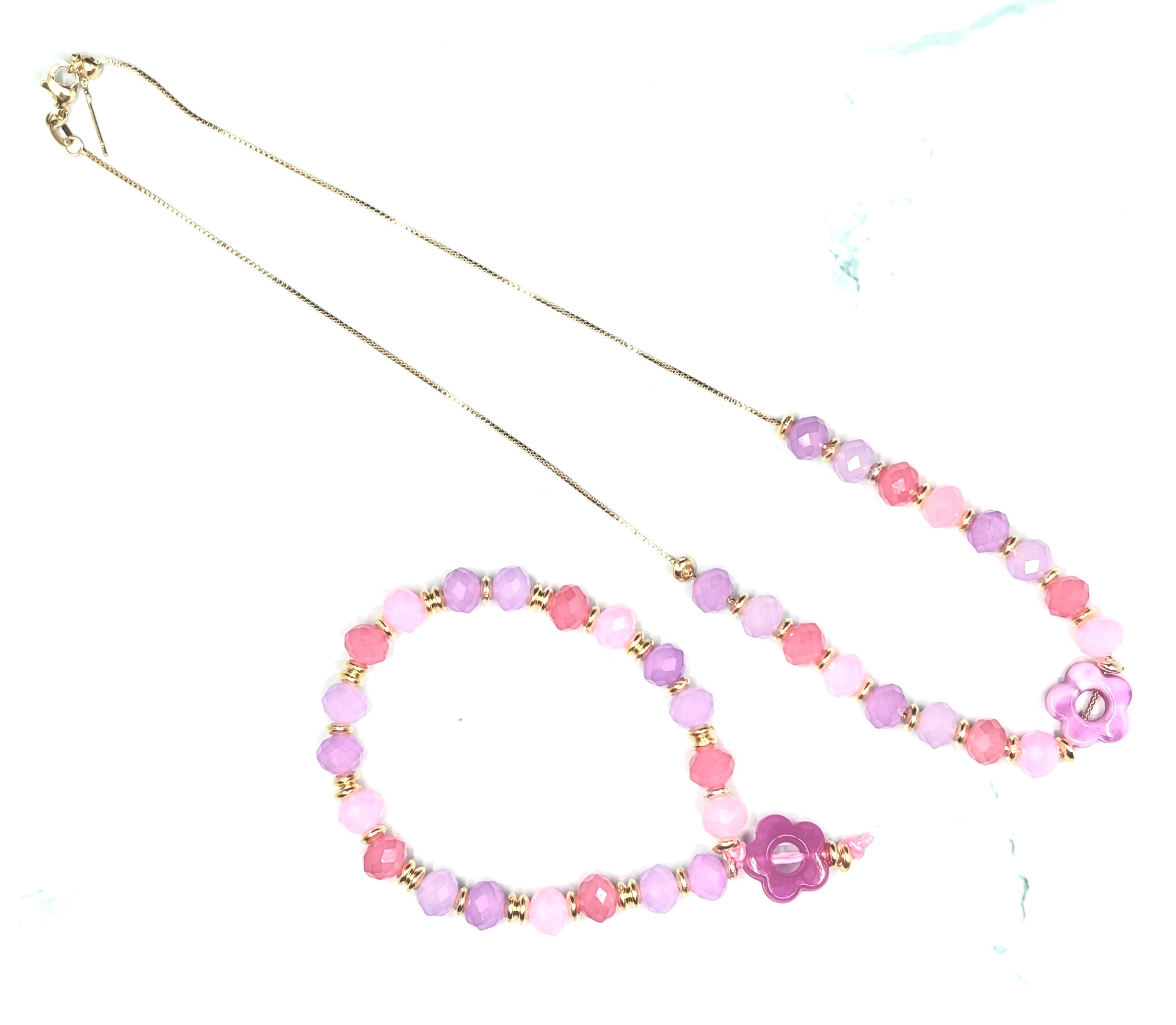 Handmade- Necklace and Bracelet Beads Set