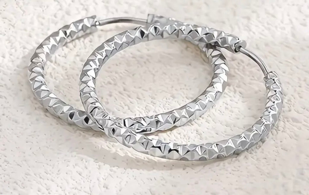 18K Plated Stainless Steel Hoop Earrings