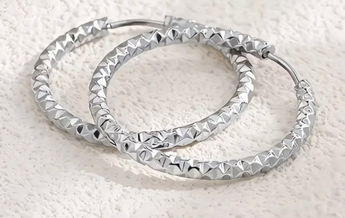 18K Plated Stainless Steel Hoop Earrings