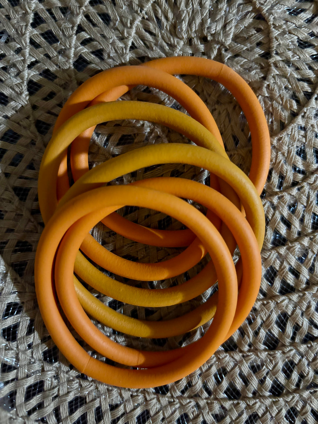 1set/6 pcs Statement Rubber Bracelets