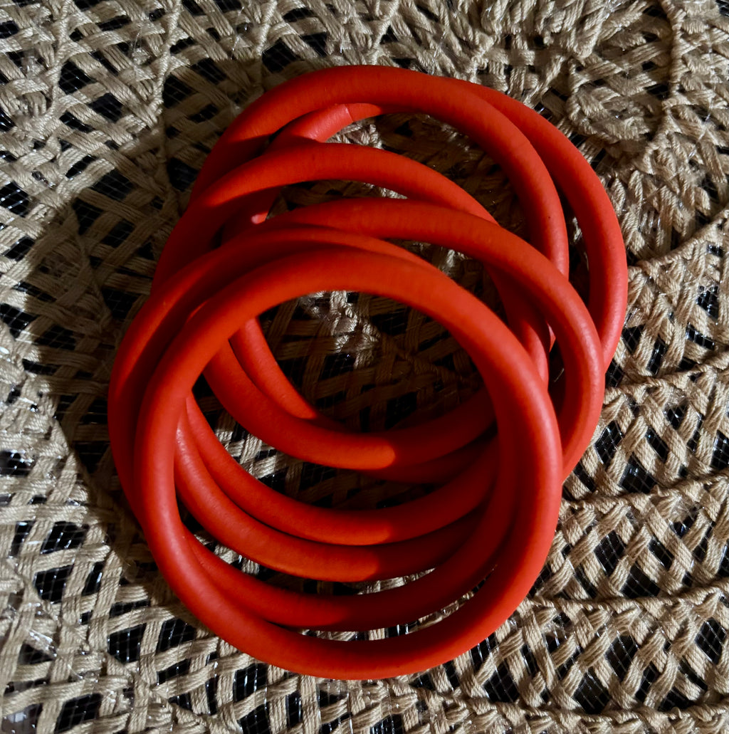 1set/6 pcs Statement Rubber Bracelets