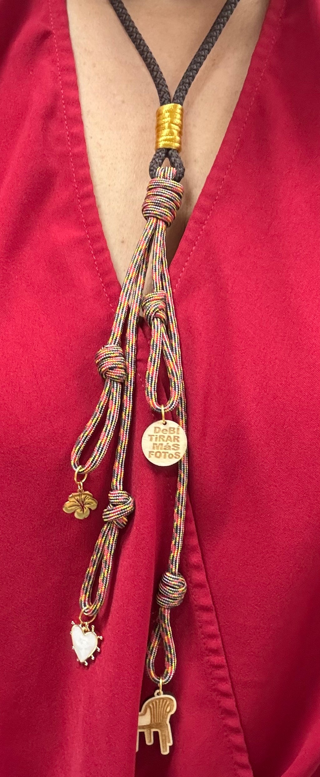 DTMF Knotted Necklace with charms