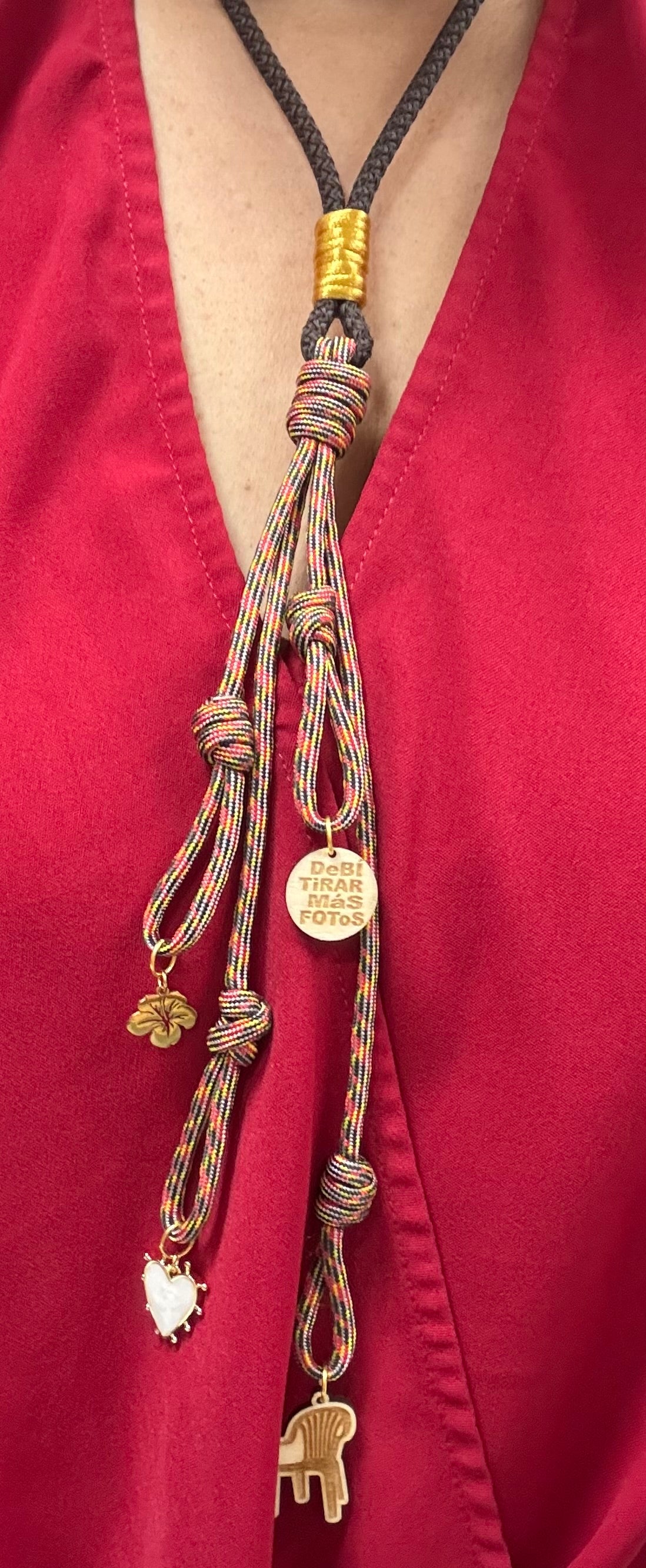 DTMF Knotted Necklace with charms