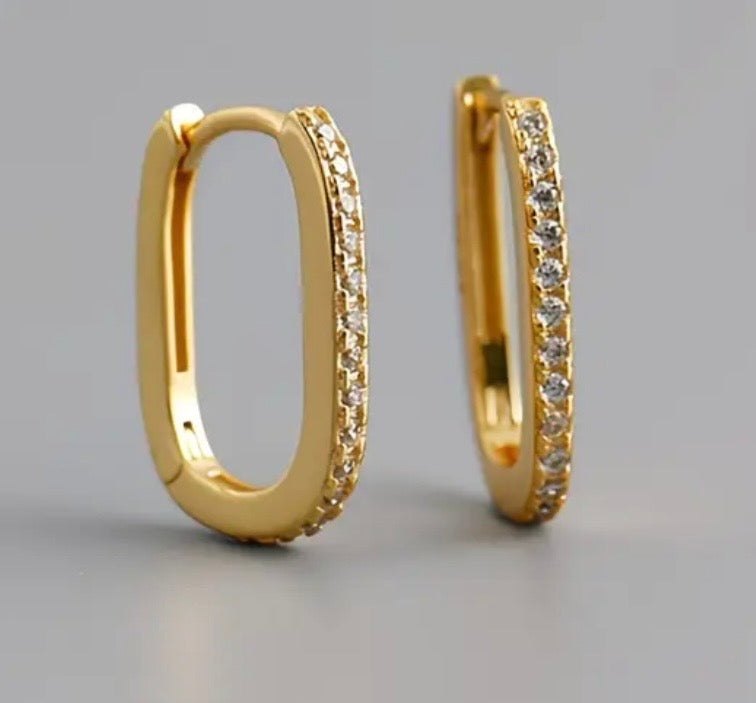 Zirconia U-Shaped Earrings