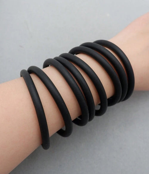 1set/8pcs Statement Rubber Bracelets