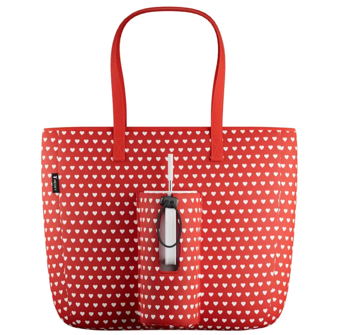 MEOKY Red Heart Canvas Tote Bag for Women