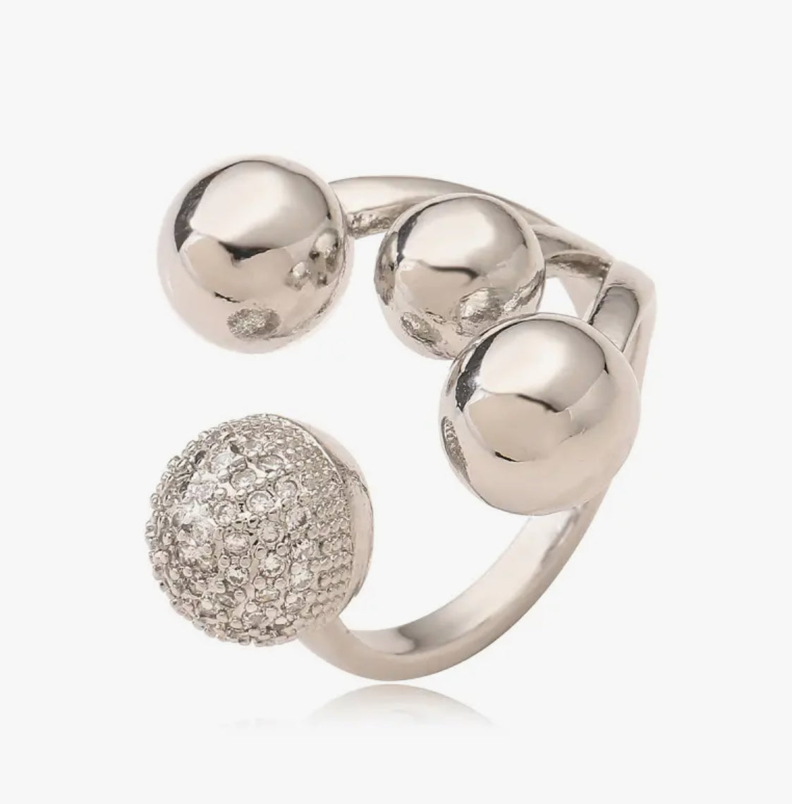 Adjustable Irregular Geometric Openwork Ring