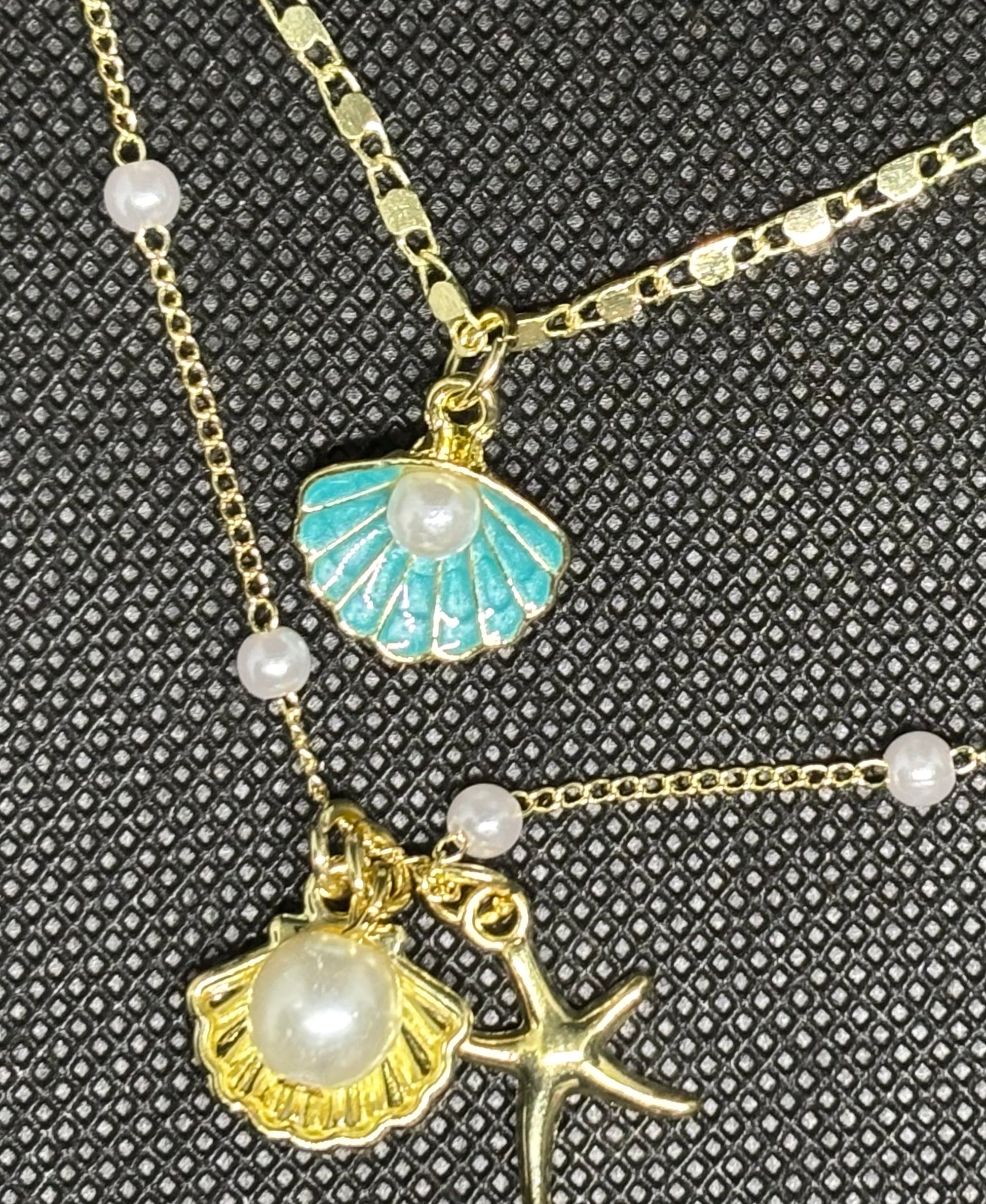 Freshwater Pearls Shell Starfish Necklace