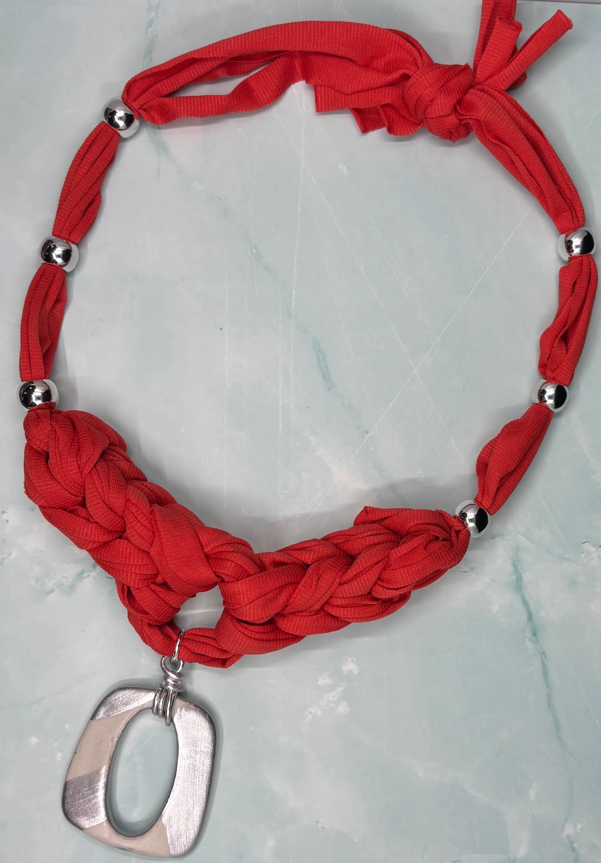 Handmade-Braided Necklace with Pendant