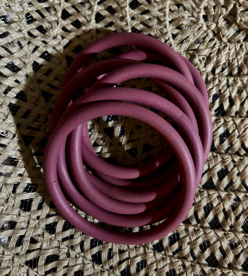 1set/6 pcs Statement Rubber Bracelets