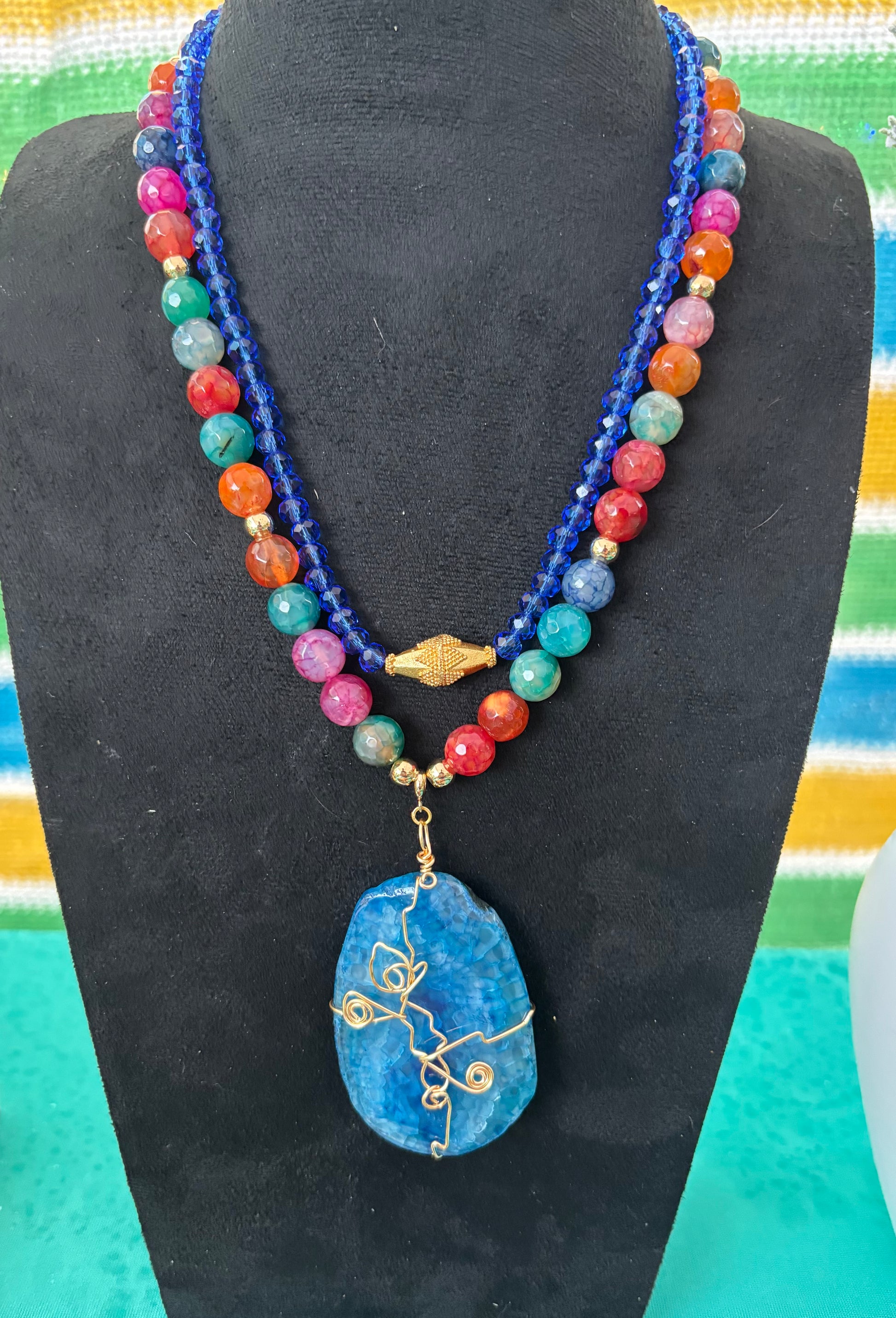 Colorful Necklaces in Quartz or Agates