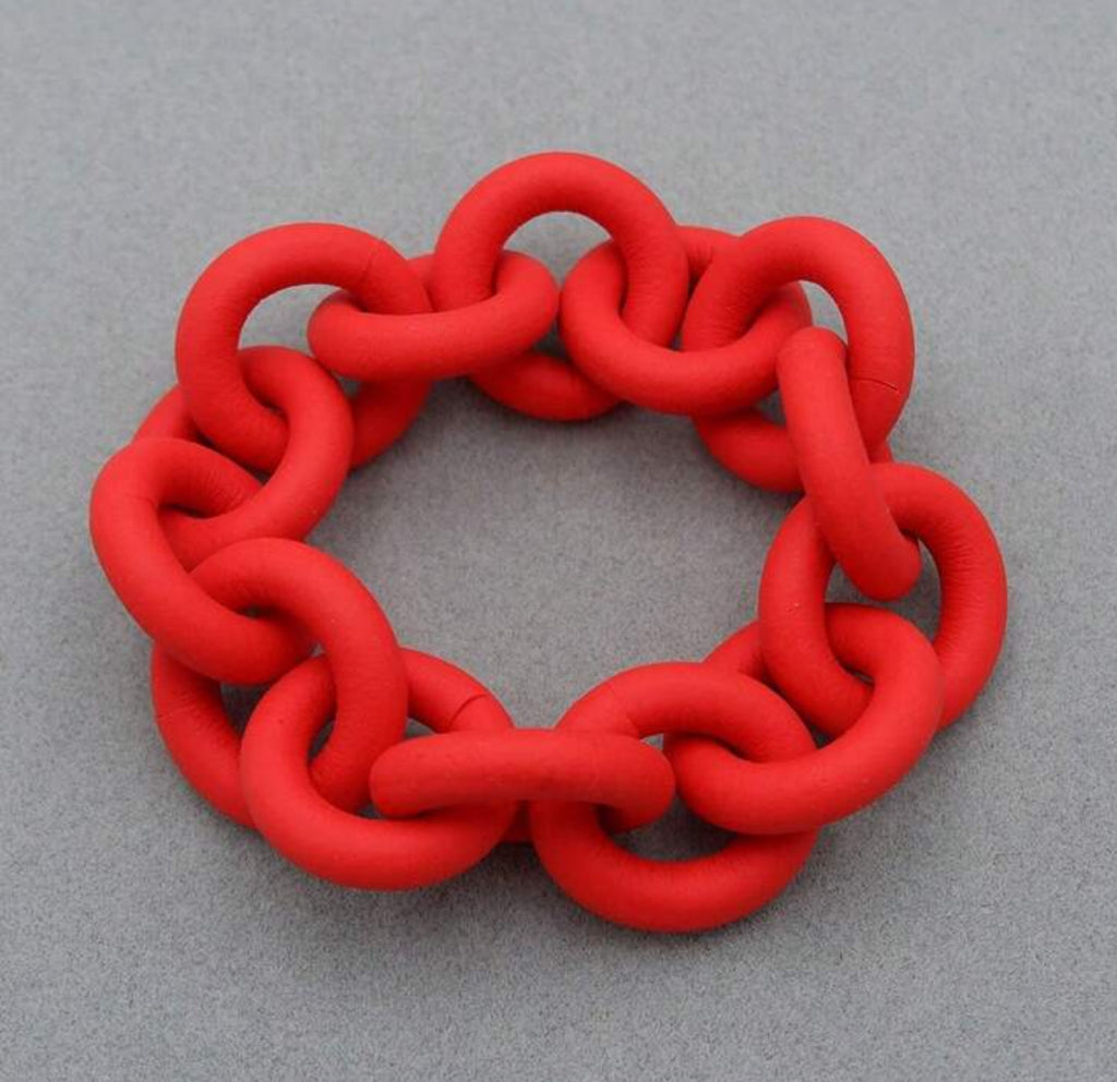 1pc Gothic Style Hollow Circular Rubber Bracelet