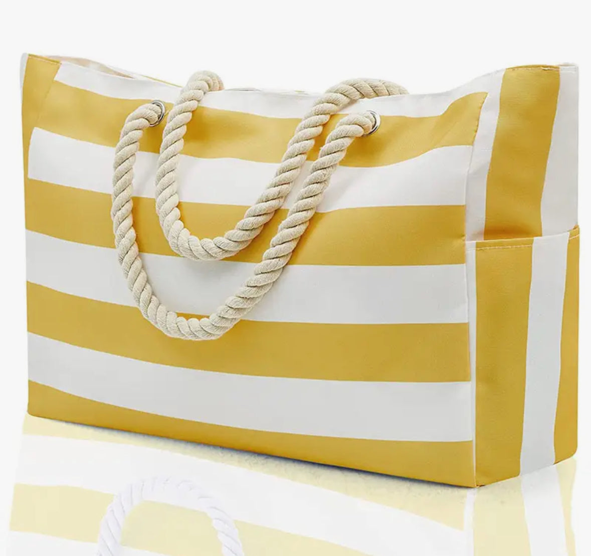 Striped Large Capacity Beach Tote Bag