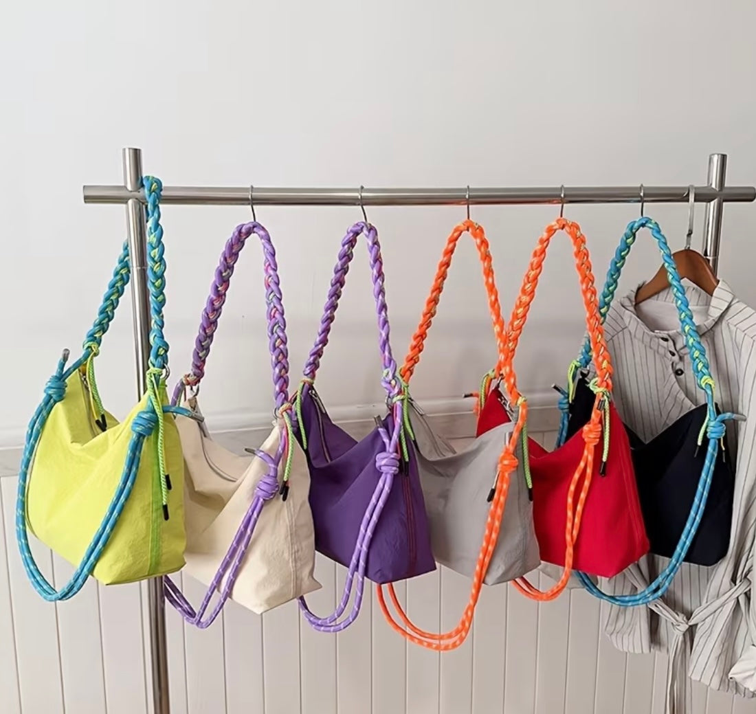 Crossbody Bag with Rope Shoulder Strap