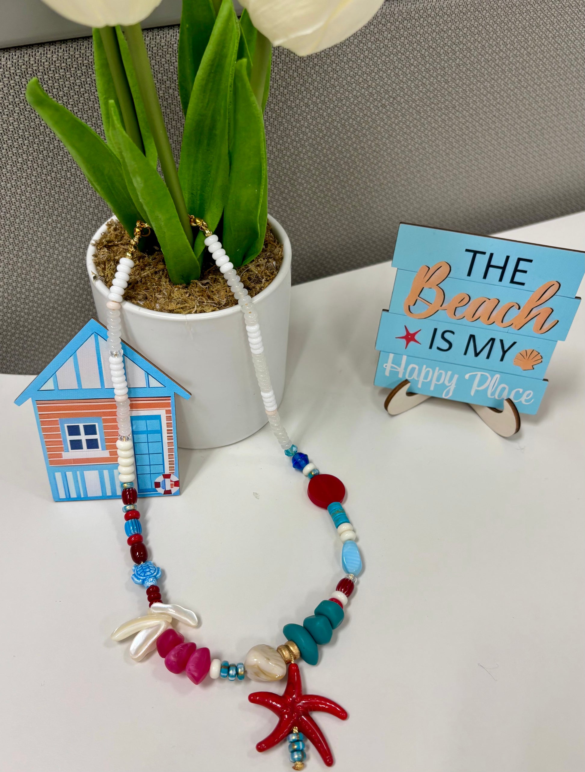 Red Starfish Necklace