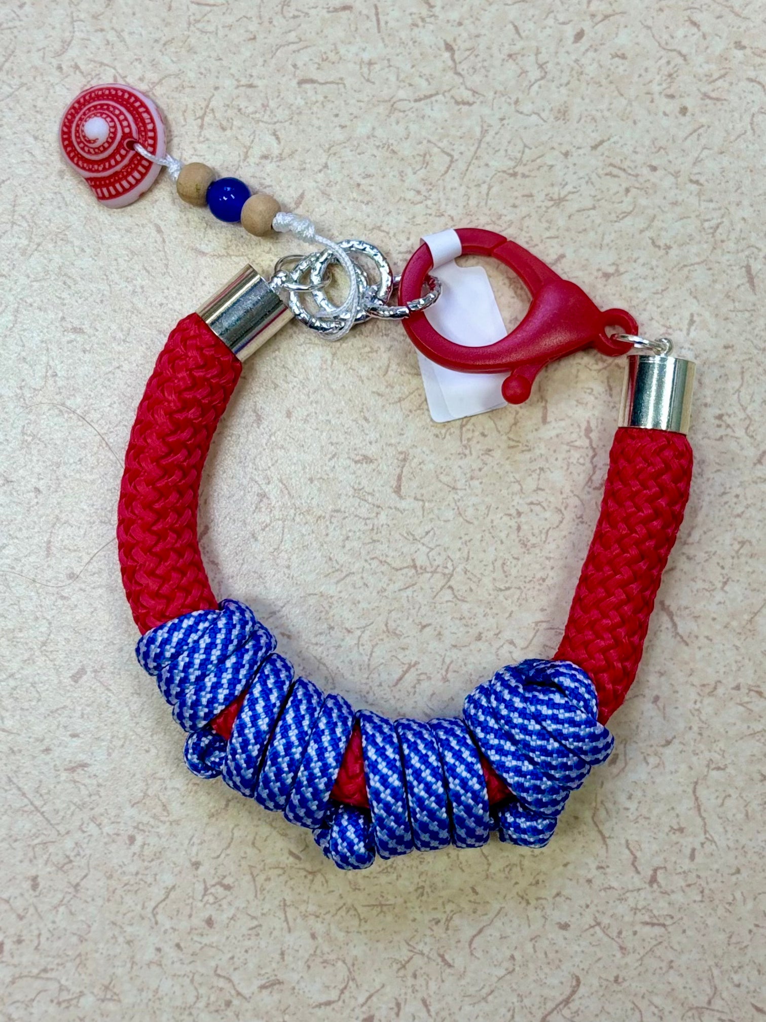 Red and Blue Little Shell Bracelet