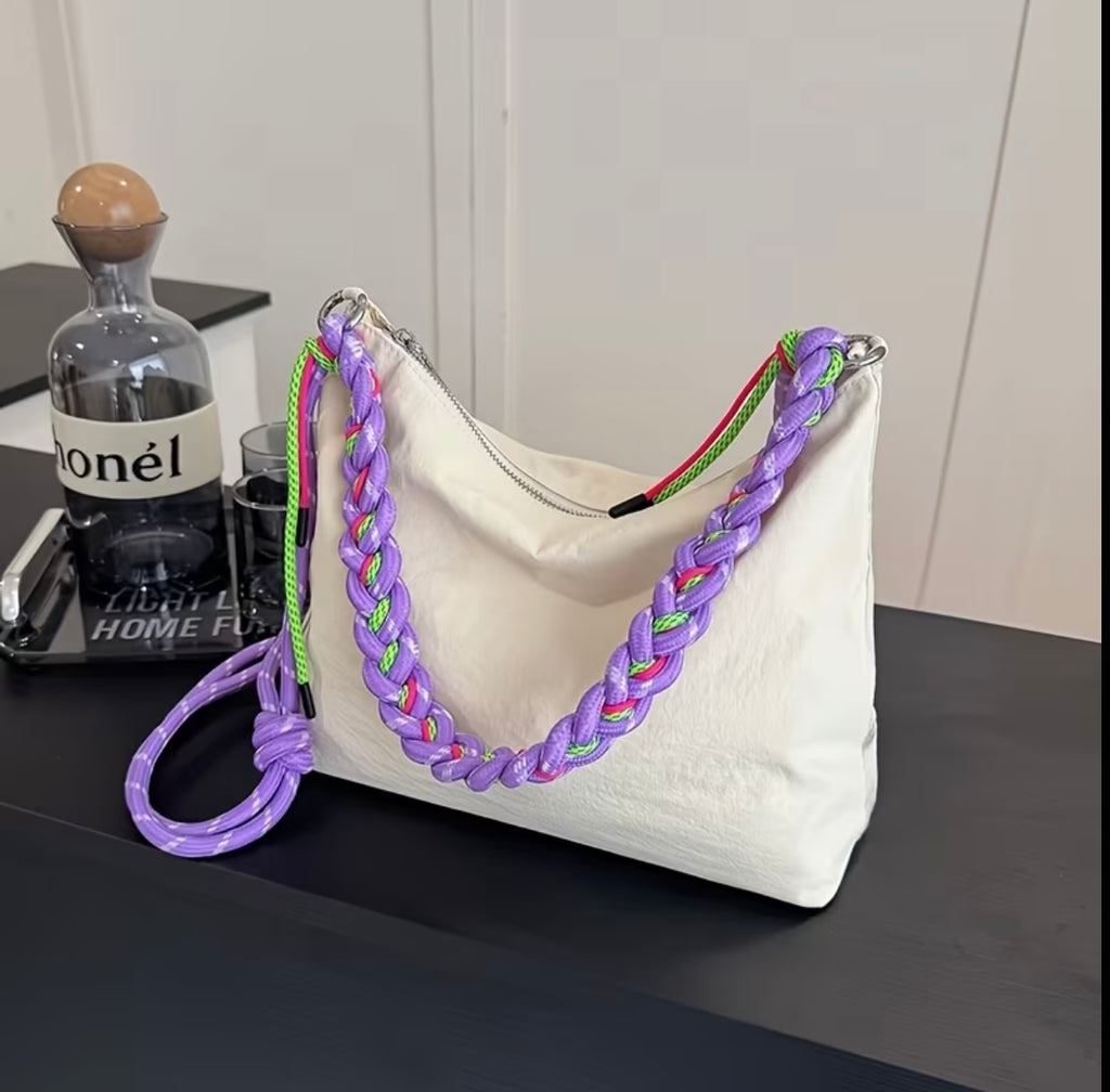 Crossbody Bag with Rope Shoulder Strap