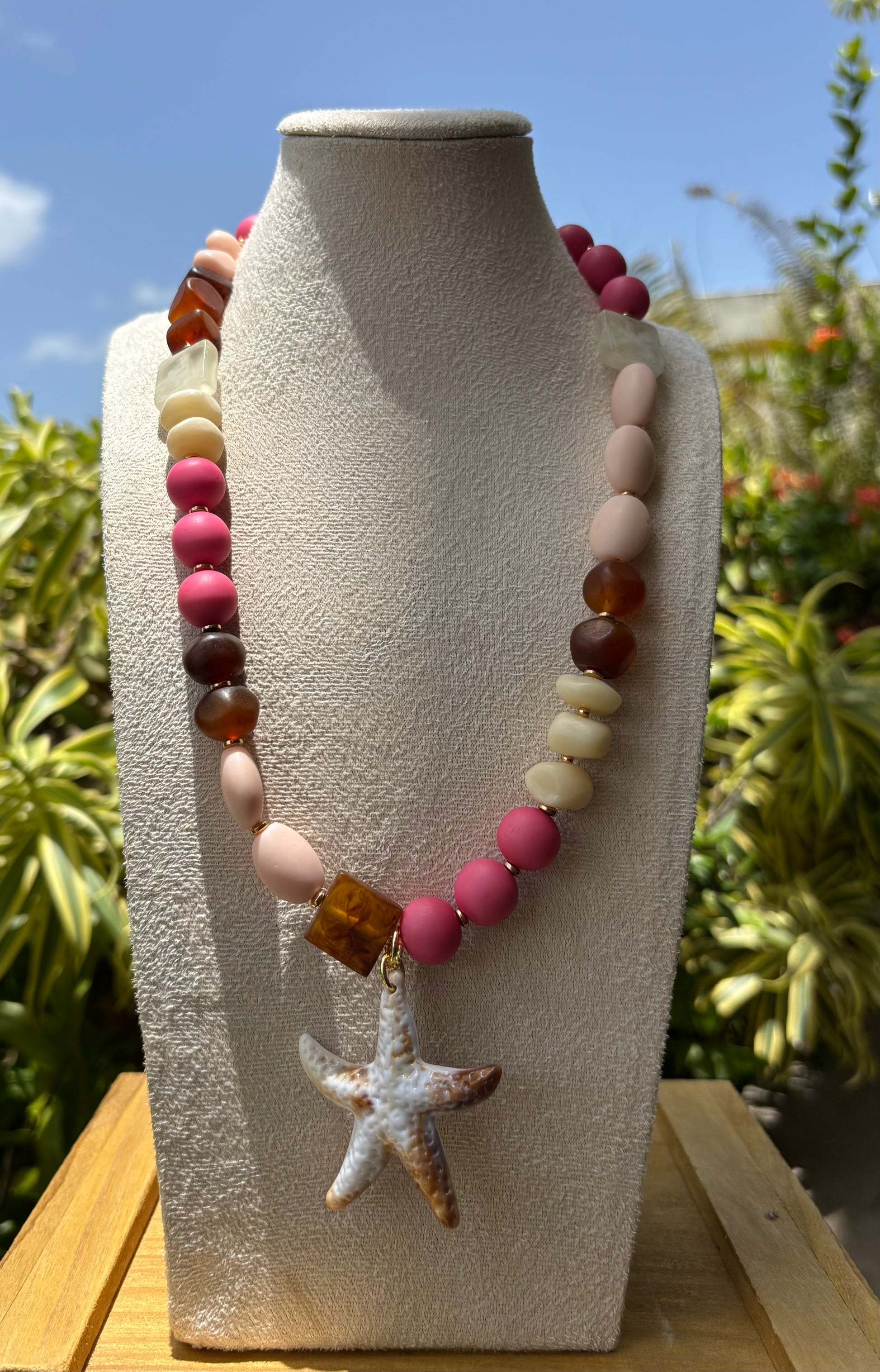 Resin Bead Starfish Necklace