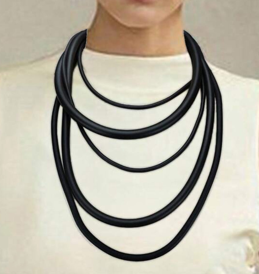 Multi-Layer Rubber strands Simple Necklace