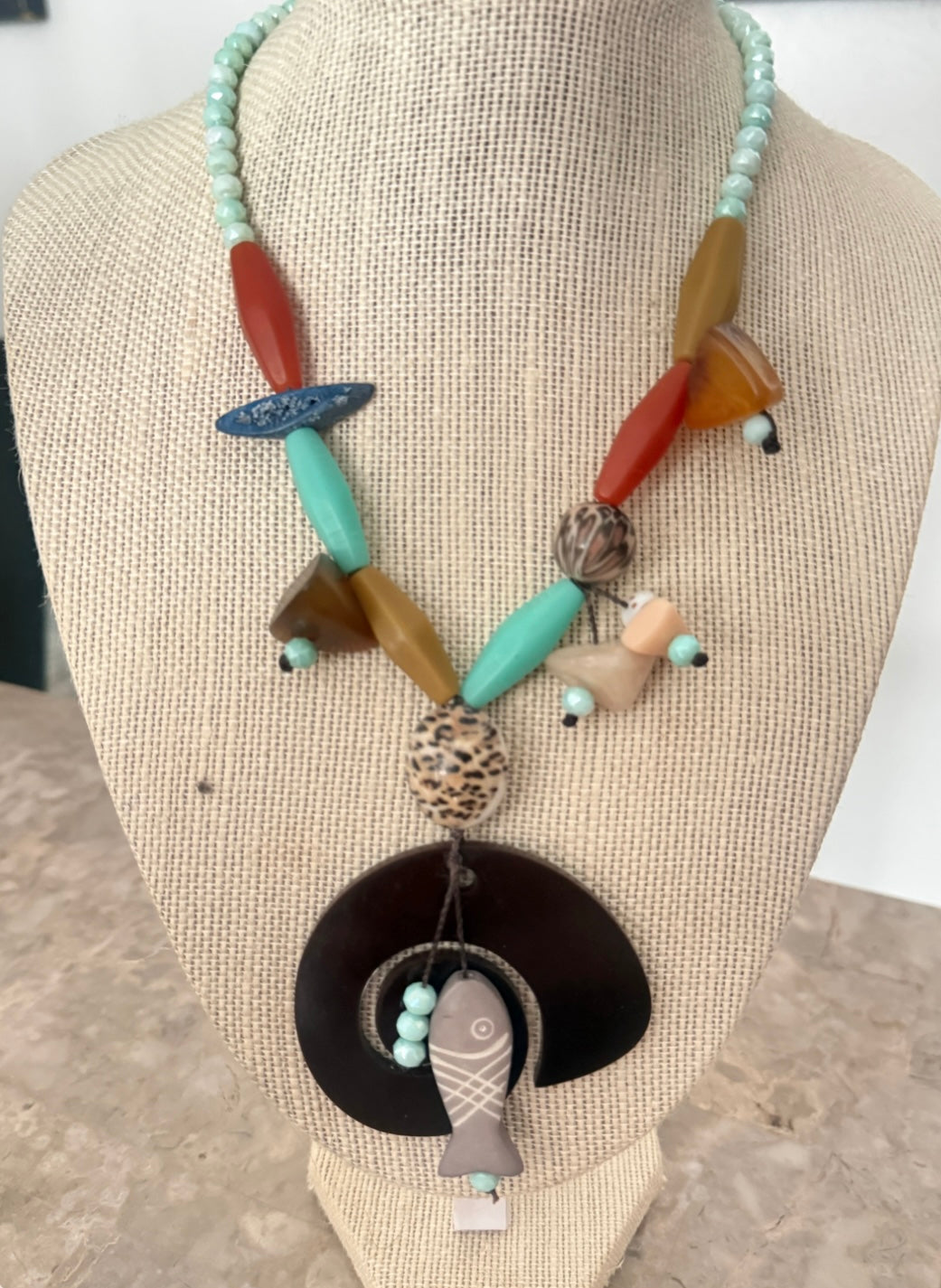 Brown Acrylic Shell Necklace