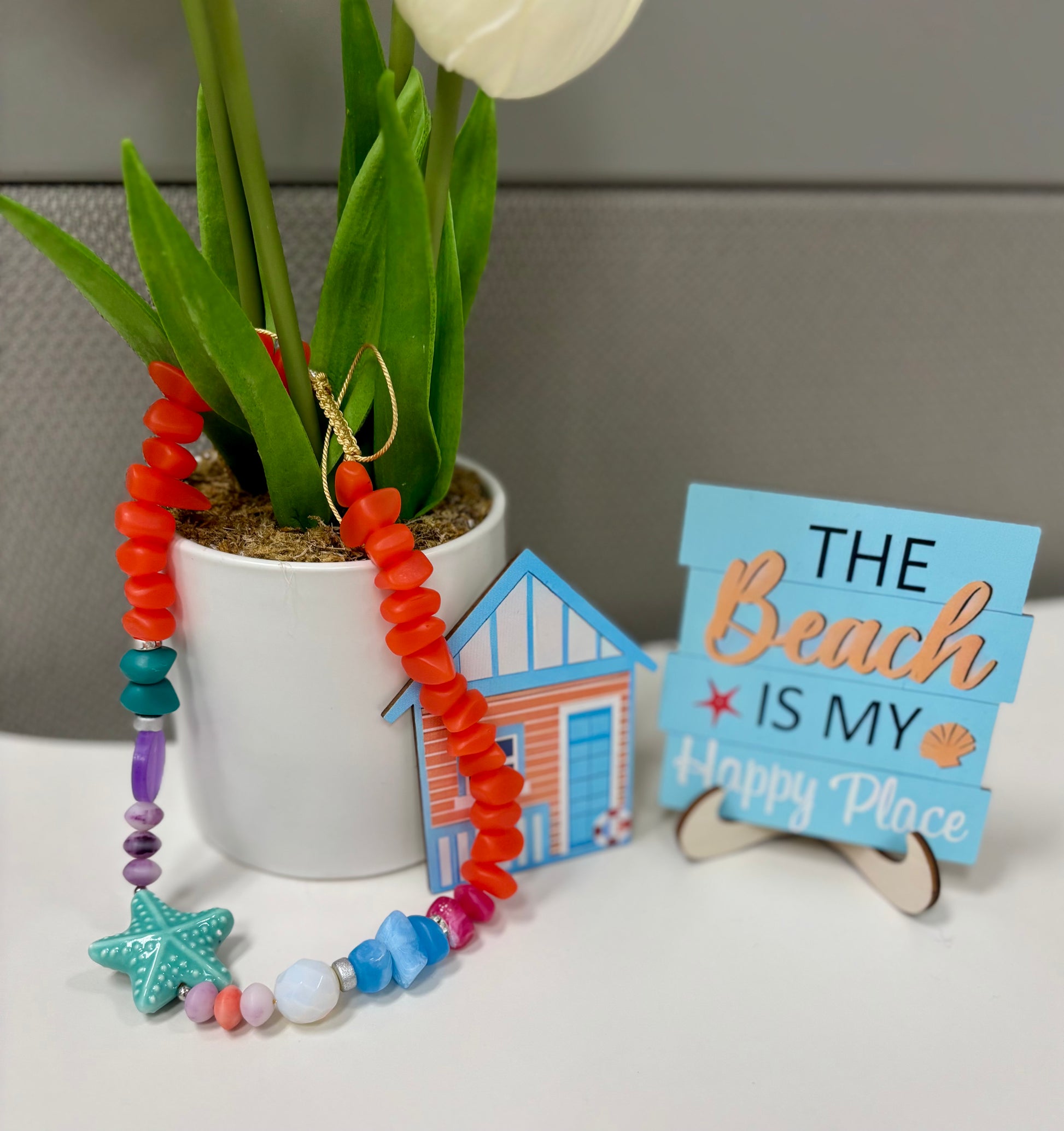 Ceramic Starfish Resin Necklace