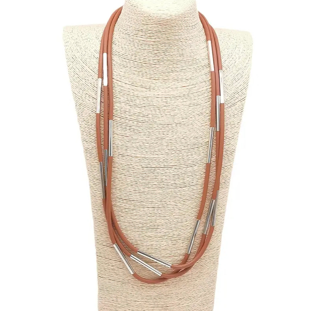 Vintage Hip Hop Style Tubber Multi-Strand Necklace