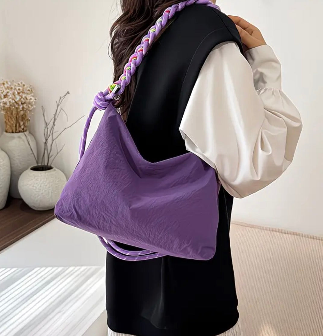 Crossbody Bag with Rope Shoulder Strap