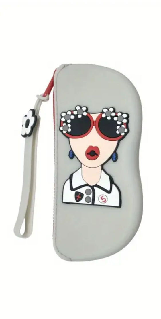 Silicone Glasses Bag in light blue and pink