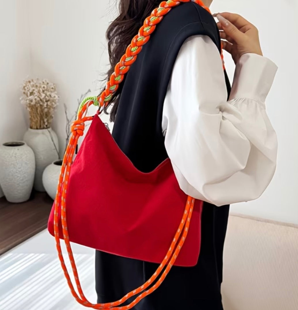 Crossbody Bag with Rope Shoulder Strap