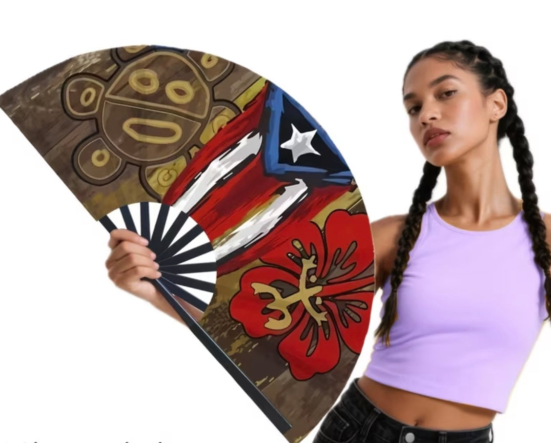 Puerto Rican Cultural Folding Fan