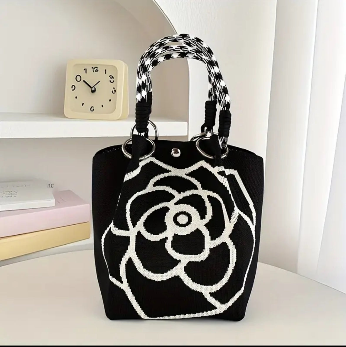 Black with floral print Design Bag