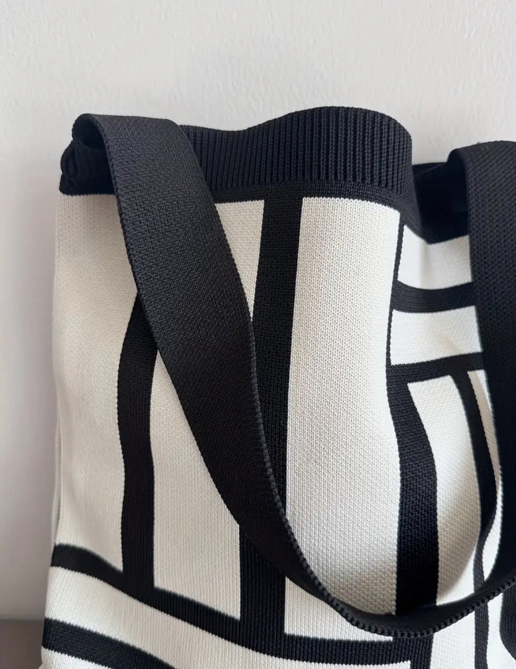 Elegant Black and White Striped Tote Bag