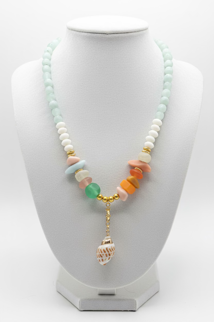 Pastel Shell Pendant Necklace