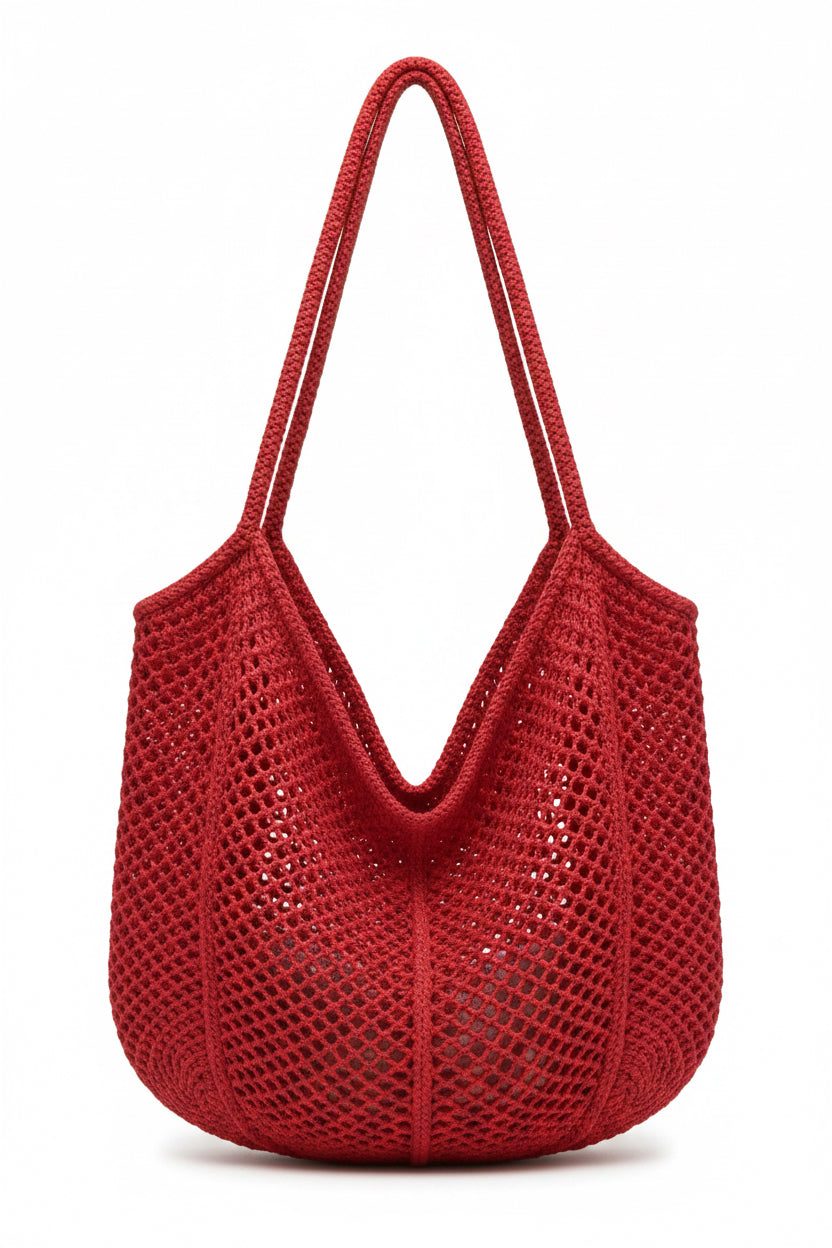 Hollow Out Knit Tote Bag