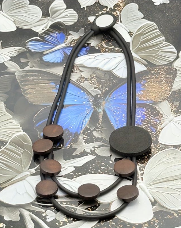 Bohemian Chic Women'S Beaded Necklace with Rubber Cord