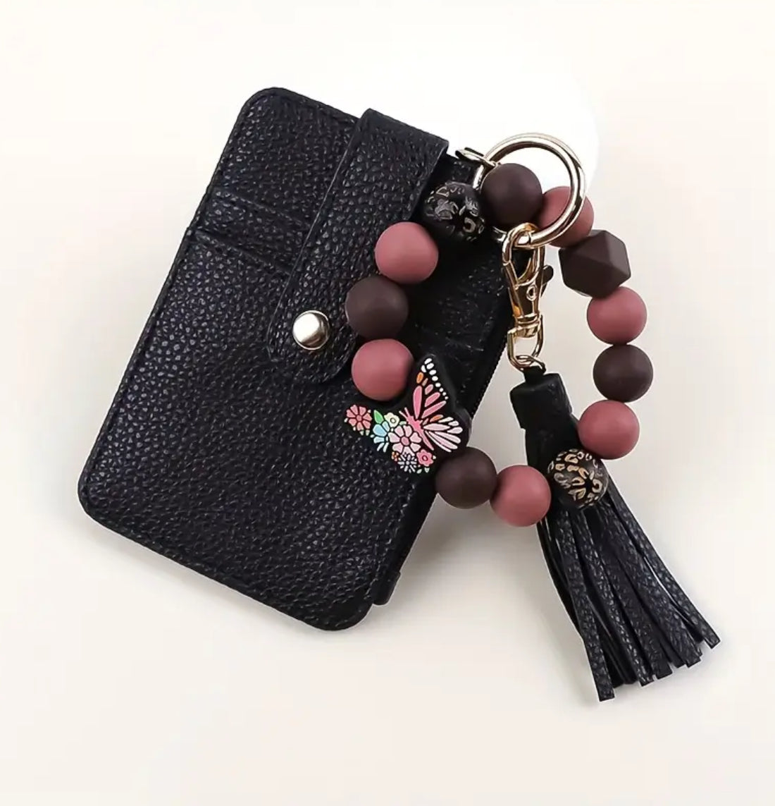 Wallet with Wristlet Keychain