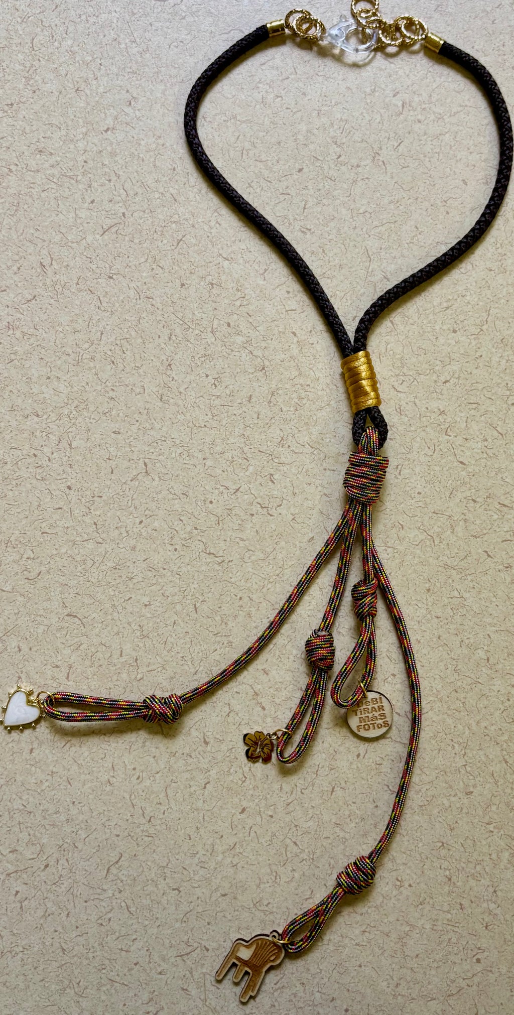 DTMF Knotted Necklace with charms