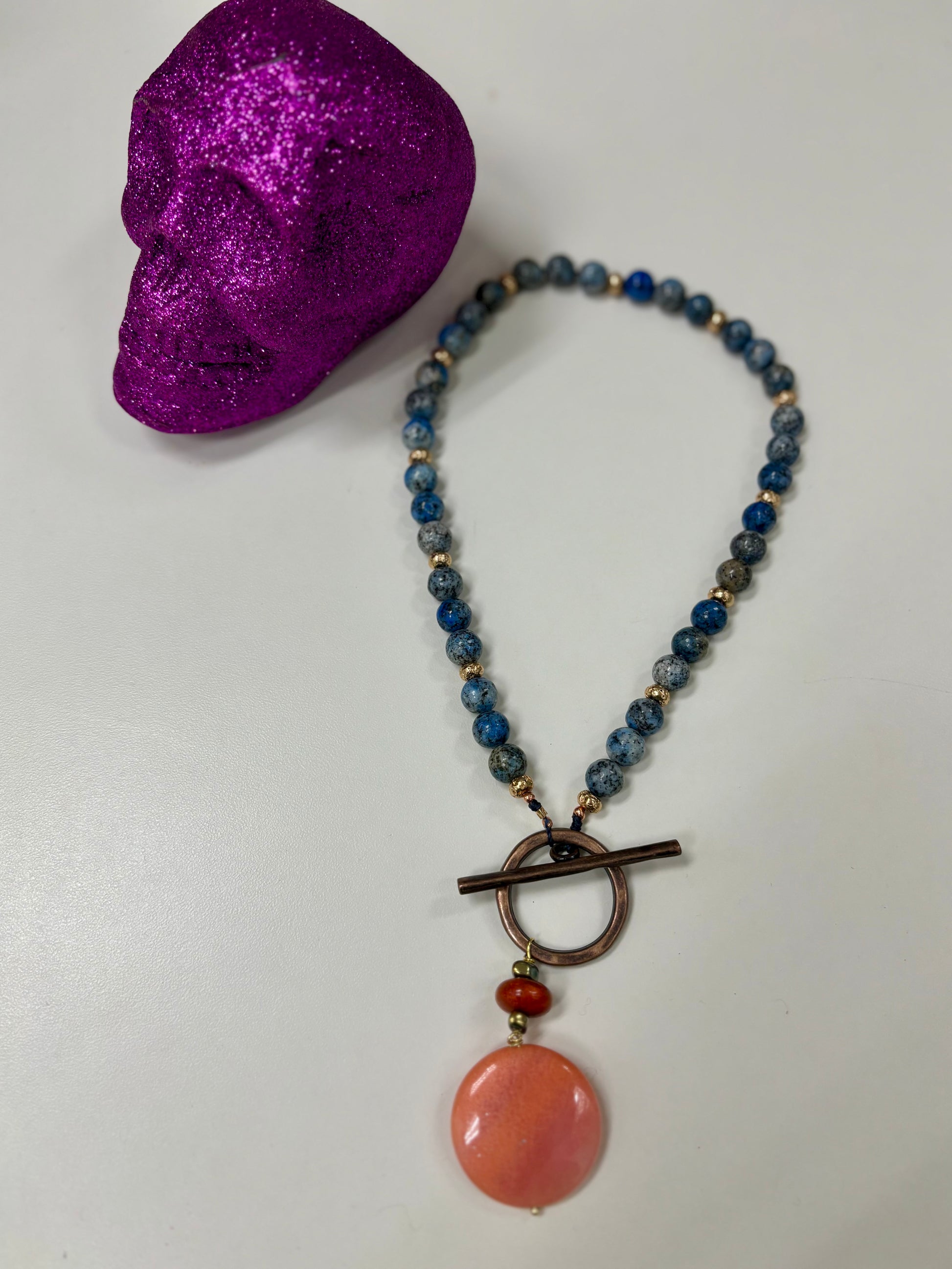 Blue Jasper Necklace with IO clasp